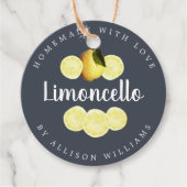 Custom Homemade Limoncello Dark Blue Flasche Geschenkanhänger (Vorderseite)