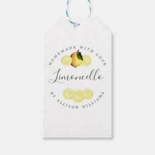 Custom Homemade Limoncello Gelbe Gift Tags Geschenkanhänger