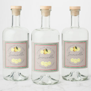 Custom Homemade Limoncello Italienische Flagge Alkoholflaschenetikett