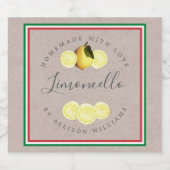 Custom Homemade Limoncello Italienische Flagge Alkoholflaschenetikett (Einzelnes Label)