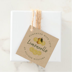Custom Homemade Limoncello Kraft Geschenkanhänger