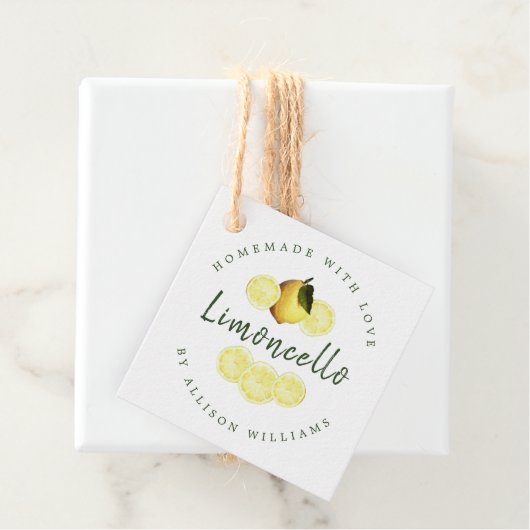 Custom Homemade Limoncello Kraft Geschenkanhänger (Beispiel)