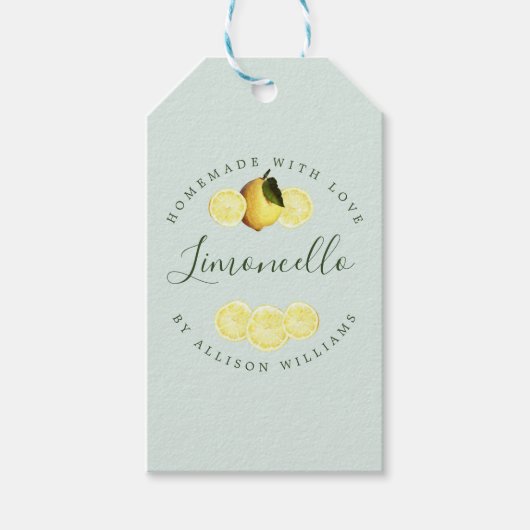 Custom Homemade Limoncello Mint Green Geschenkanhänger (Vorderseite)