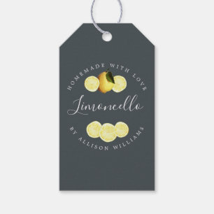 Custom Homemade Limoncello Off-Black Geschenketike Geschenkanhänger