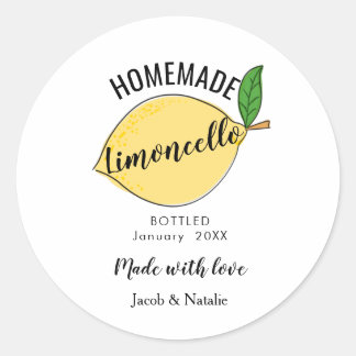 custom homemade limoncello wedding favor runder aufkleber
