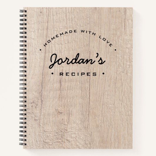 Custom Homemade mit Liebe Rezept Rustikal Notizblock (Vorderseite)
