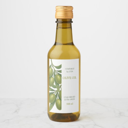 Custom Homemade Olive Oil Label Weinetikett (Vorderseite)