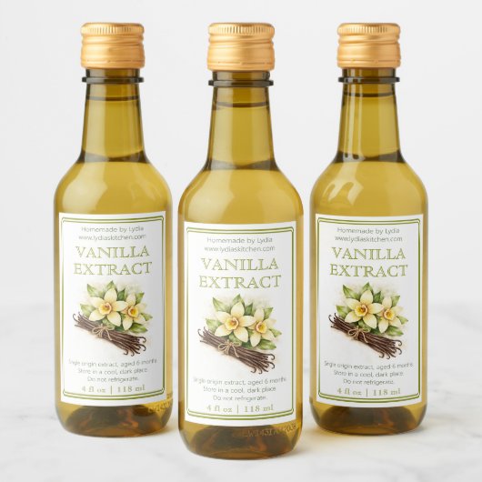 Custom Homemade Vanilla Extract Label Weinetikett (Flaschen)