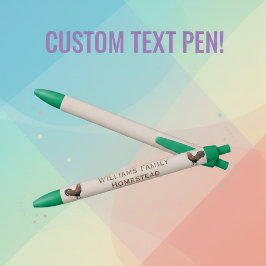Custom Homestead Name with Roosters Pen Kugelschreiber