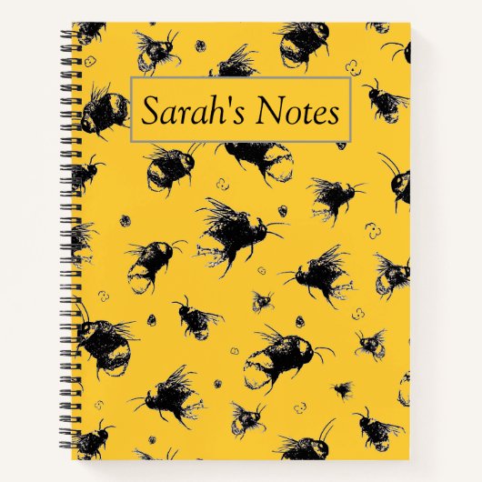 Custom Honey Bee Notebook Geschenk für Mama oder F Notizblock (Vorderseite)
