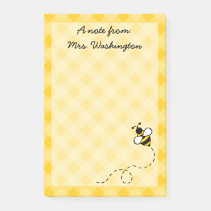 Custom Honey Bee Teacher's Post It Notes Geschenk Post-it Klebezettel