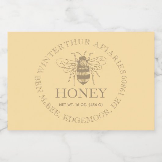 Custom Honey Business Promotional Lebensmitteletikett (Einzelnes Label)