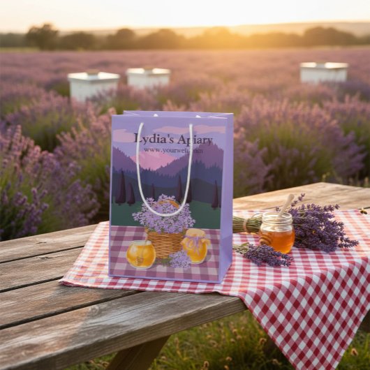 Custom Honey & Lavender Geschenktasche Mittlere Geschenktüte