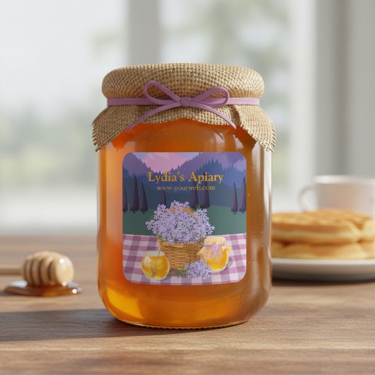 Custom Honey & Lavender Quadratischer Aufkleber