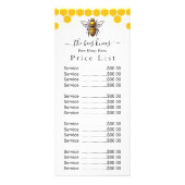 Custom Honey Price List Rack Card - Modern Minimal Werbekarte (Vorne)