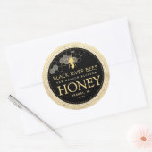 Custom Honeycomb Bee Raw Honey Yellow Border Runder Aufkleber (Umschlag)