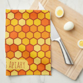 Custom Honeycomb Bright Orange und Golden Beehive Geschirrtuch (Viertel Falte)