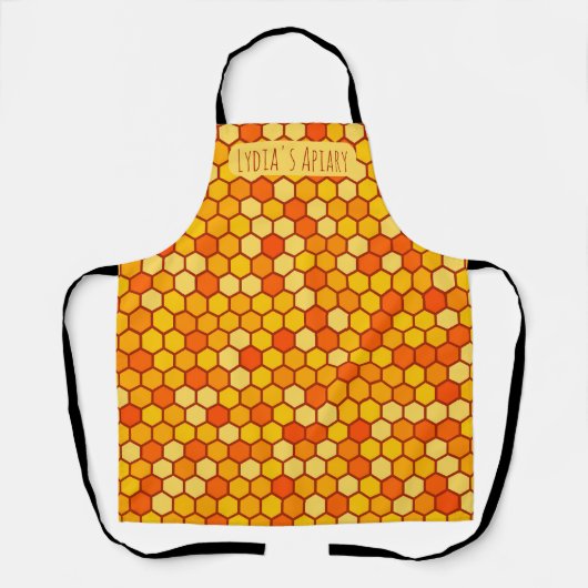 Custom Honeycomb Bright Orange und Golden Beehive Schürze (Vorderseite)