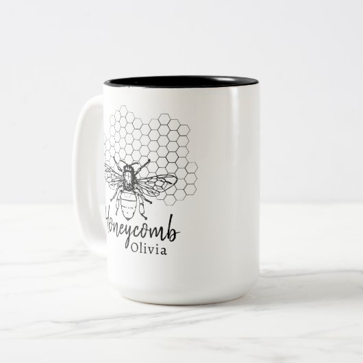 Custom Honeycomb Coffee Tasse (Vorderseite Links)