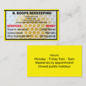 CUSTOM HONEYCOMB FRAME-REEKEEPER, amerikanische Gr Visitenkarte (Vorne/Hinten)