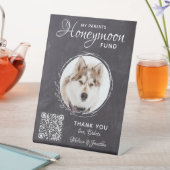 Custom Honeymoon Fund Custom Dog Foto Pet Wedding Sockelschild (In Situ)