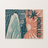 Custom Honolulu Waikiki Travel Sehenswürdigkeit Re Puzzle (Horizontal)