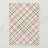 Custom Hoppy Oster Bunny Stripes Kariertes Muster Einladung (Rückseite)