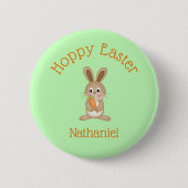 Custom Hoppy Osteradorable Bunny mit Carrot Button (Vorderseite)