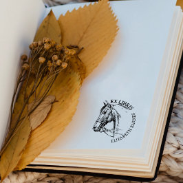 Custom Horse Ex Libris, Buch Gummistempel