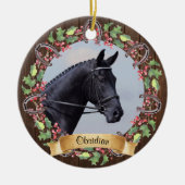 Custom Horse Foto Rustic Wohnen Weihnachten Keramik Ornament (Vorne)