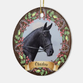 Custom Horse Foto Rustic Wohnen Weihnachten Keramik Ornament (Links)