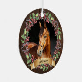 Custom Horse Foto Rustikale Weihnachten Ornament Aus Metall (Vorderseite Rechts)