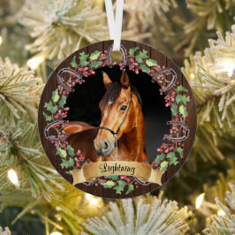 Custom Horse Foto Rustikale Weihnachten Ornament Aus Metall