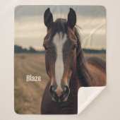 Custom Horse Lover Sherpa Blanket Reittier Geschen Sherpadecke (Vorderseite)