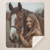 Custom Horse Lover Sherpa Blanket Reittier Geschen Sherpadecke (Vorderseite)