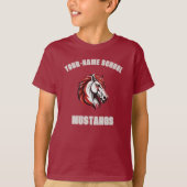 CUSTOM Horse Mustang Stallion Mascot | Rot & Grau T-Shirt (Vorderseite)