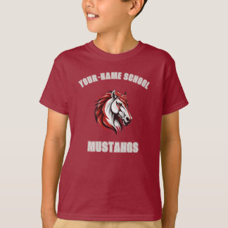 CUSTOM Horse Mustang Stallion Mascot | Rot & Grau T-Shirt