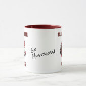 CUSTOM Horse Mustang Stallion Mascot | Rot & Grau Tasse (Zentrum)