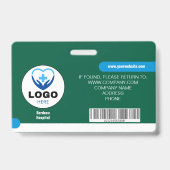 Custom Hospital & Business ID Abzeichen - Green Ca Ausweis (Rückseite)