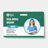 Custom Hospital & Business ID Abzeichen - Green Ca Ausweis (Vorderseite)