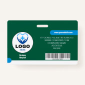 Custom Hospital & Business ID Abzeichen - Green Ca Ausweis (Rückseite)