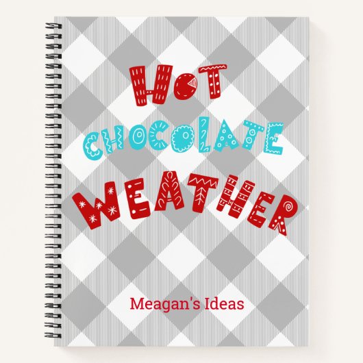 Custom Hot Chocolate Weather Buffalo Kariert Notizblock (Vorderseite)