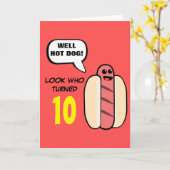 Custom Hot Dog Character Birthday Karte (Gelbe Blume)