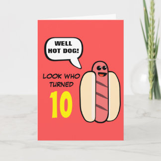 Custom Hot Dog Character Birthday Karte