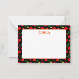 Custom Hot Peppers Illustration Note Card Mitteilungskarte