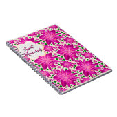 Custom Hot Pink Floral Seamless Pattern  Notizblock (Rechte Seite)