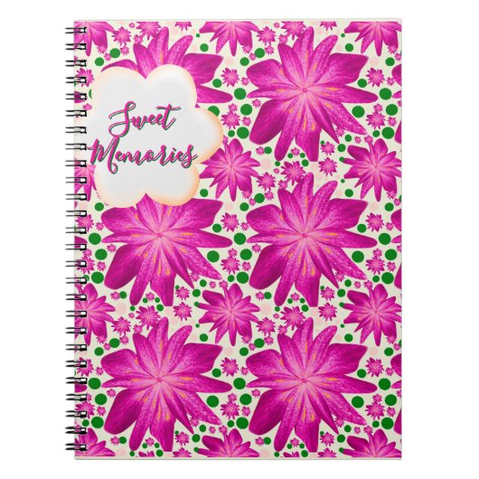 Custom Hot Pink Floral Seamless Pattern  Notizblock (Vorderseite)