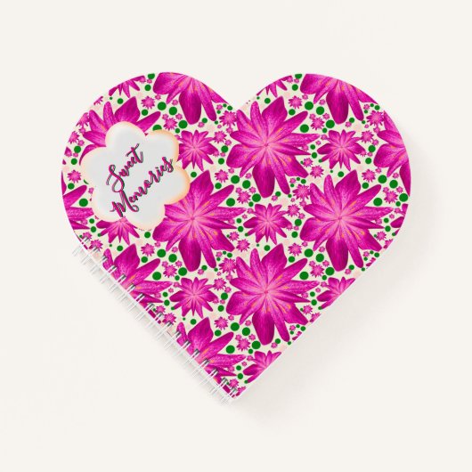 Custom Hot Pink Floral Seamless Pattern  Notizblock (Vorderseite)