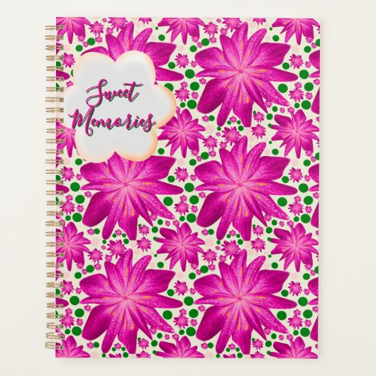 Custom Hot Pink Floral Seamless Pattern  Planer (Vorderseite)