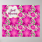 Custom Hot Pink Floral Seamless Pattern  Poster (Vorne)